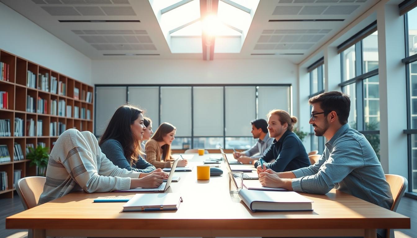 Student using a study guide to organize academic notes